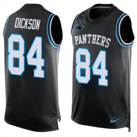Panthers #84 Ed Dickson Black Team Color Men's Stitched NFL Limited Tank Top Jersey