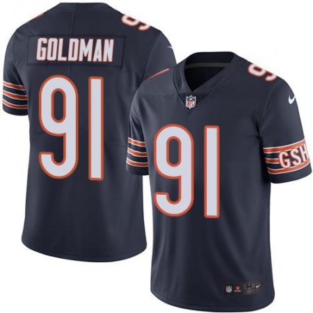 Bears #91 Eddie Goldman Navy Blue Men's Stitched NFL Limited Rush Jersey