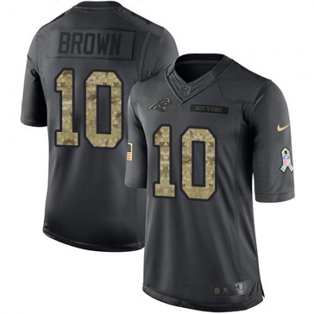 Panthers #10 Corey Brown Black Men's Stitched NFL Limited 2016 Salute to Service Jersey