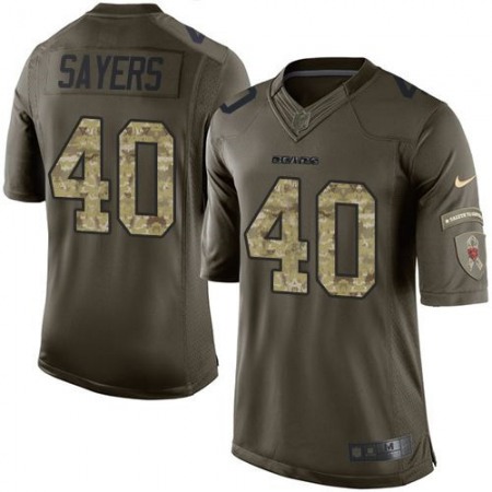 Bears #40 Gale Sayers Green Men's Stitched NFL Limited Salute to Service Jersey