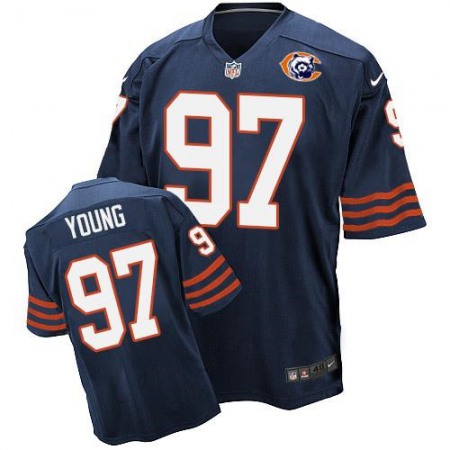 Bears #97 Willie Young Navy Blue Throwback Men's Stitched NFL Elite Jersey