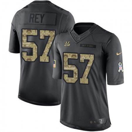 Bengals #57 Vincent Rey Black Men's Stitched NFL Limited 2016 Salute to Service Jersey