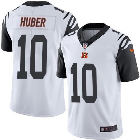 Bengals #10 Kevin Huber White Men's Stitched NFL Limited Rush Jersey
