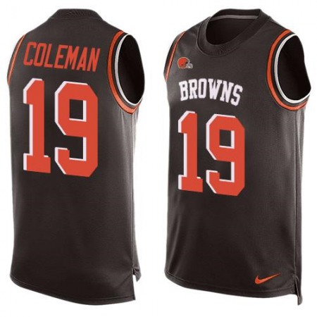 Browns #19 Corey Coleman Brown Team Color Men's Stitched NFL Limited Tank Top Jersey