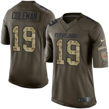 Browns #19 Corey Coleman Green Men's Stitched NFL Limited Salute to Service Jersey