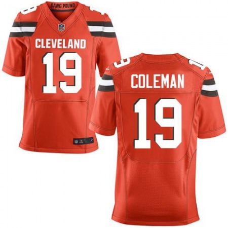 Browns #19 Corey Coleman Orange Alternate Men's Stitched NFL Elite Jersey