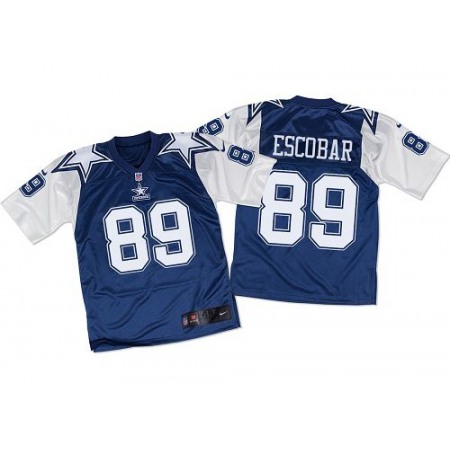 Cowboys #89 Gavin Escobar Navy Blue/White Throwback Men's Stitched NFL Elite Jersey