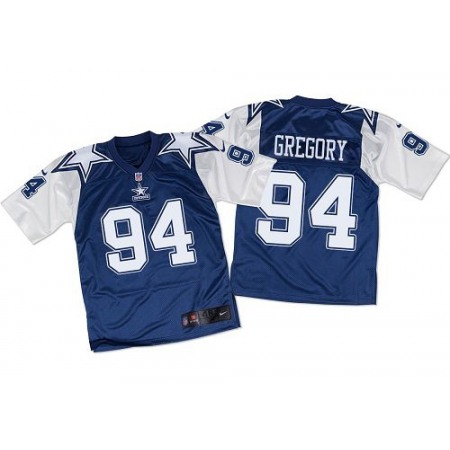 Cowboys #94 Randy Gregory Navy Blue/White Throwback Men's Stitched NFL Elite Jersey
