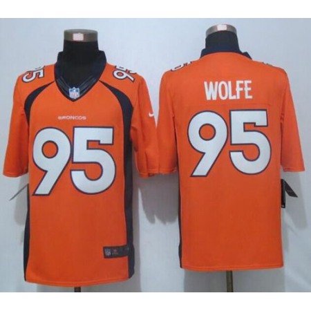 Broncos #95 Derek Wolfe Orange Team Color Men's Stitched NFL New Limited Jersey