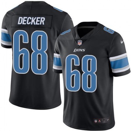 Lions #68 Taylor Decker Black Men's Stitched NFL Limited Rush Jersey