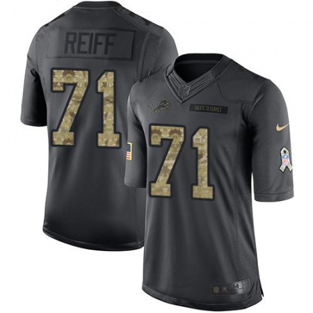 Lions #71 Riley Reiff Black Men's Stitched NFL Limited 2016 Salute To Service Jersey