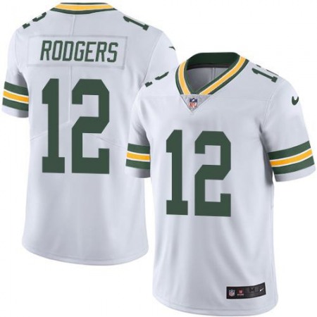 Men's Green Bay Packers #12 Aaron Rodgers White Stitched NFL Vapor Untouchable Limited Jersey