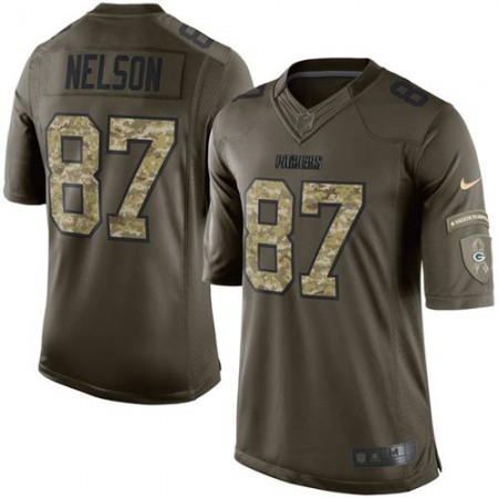 Packers #87 Jordy Nelson Green Men's Stitched NFL Limited Salute To Service Jersey