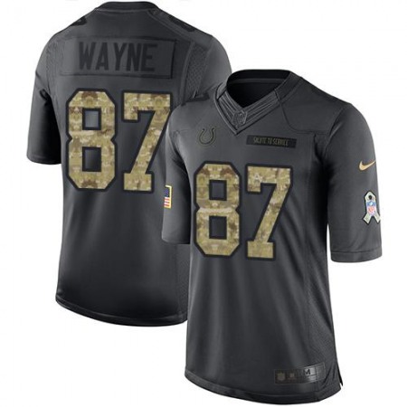 Colts #87 Reggie Wayne Black Men's Stitched NFL Limited 2016 Salute to Service Jersey