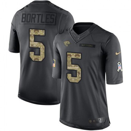 Jaguars #5 Blake Bortles Black Men's Stitched NFL Limited 2016 Salute To Service Jersey