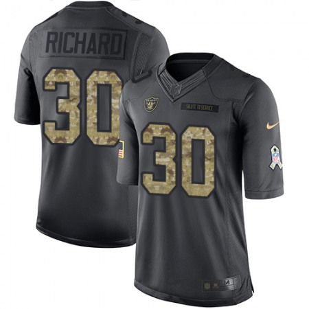 Raiders #30 Jalen Richard Black Men's Stitched NFL Limited 2016 Salute To Service Jersey