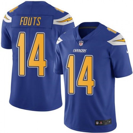 Chargers #14 Dan Fouts Electric Blue Men's Stitched NFL Limited Rush Jersey