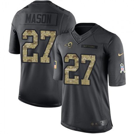 Rams #27 Tre Mason Black Men's Stitched NFL Limited 2016 Salute to Service Jersey