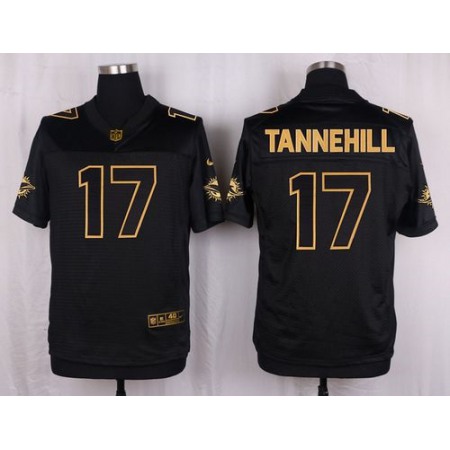 Dolphins #17 Ryan Tannehill Black Men's Stitched NFL Elite Pro Line Gold Collection Jersey
