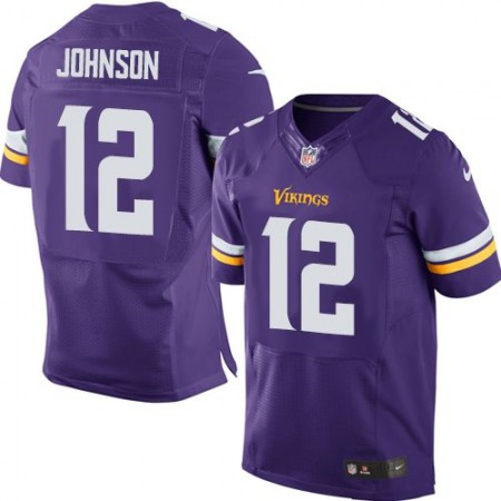 Vikings #12 Charles Johnson Purple Team Color Men's Stitched NFL Elite Jersey