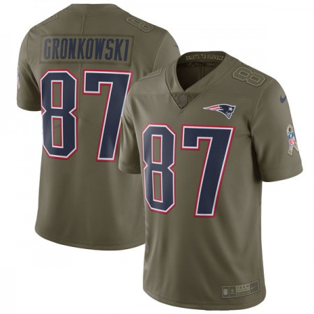 Men's New England Patriots #87 Rob Gronkowski Olive Salute To Service Limited Stitched NFL Jersey
