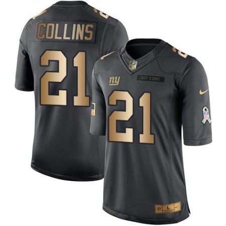 Giants #21 Landon Collins Black Men's Stitched NFL Limited Gold Salute To Service Jersey