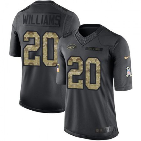 Jets #20 Marcus Williams Black Men's Stitched NFL Limited 2016 Salute to Service Jersey