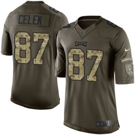 Eagles #87 Brent Celek Green Men's Stitched NFL Limited Salute to Service Jersey
