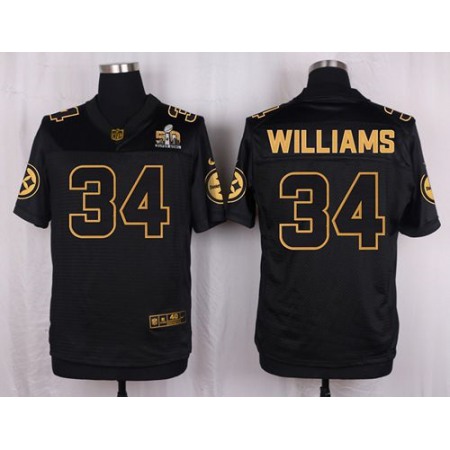 Steelers #34 DeAngelo Williams Black Men's Stitched NFL Elite Pro Line Gold Collection Jersey
