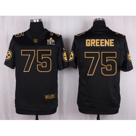 Steelers #75 Joe Greene Black Men's Stitched NFL Elite Pro Line Gold Collection Jersey