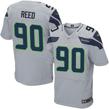 Seahawks #90 Jarran Reed Grey Alternate Men's Stitched NFL Elite Jersey