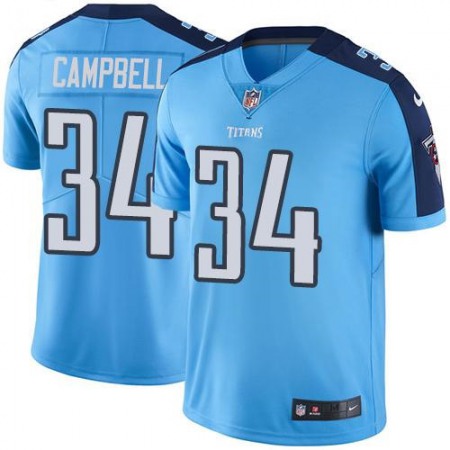 Titans #34 Earl Campbell Light Blue Men's Stitched NFL Limited Rush Jersey