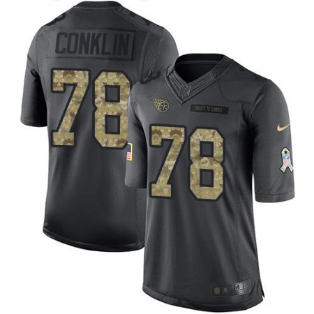 Titans #78 Jack Conklin Black Men's Stitched NFL Limited 2016 Salute To Service Jersey