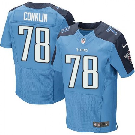 Titans #78 Jack Conklin Light Blue Team Color Men's Stitched NFL Elite Jersey