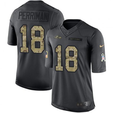 Ravens #18 Breshad Perriman Black Youth Stitched NFL Limited 2016 Salute to Service Jersey