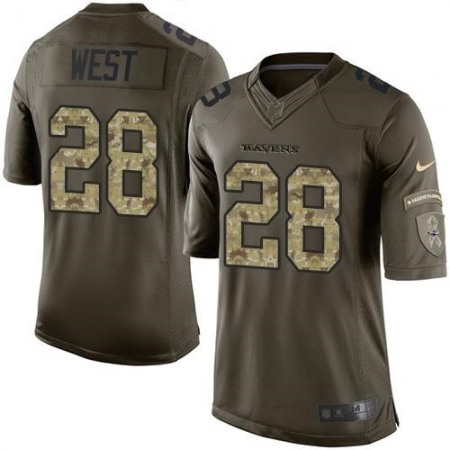 Ravens #28 Terrance West Green Youth Stitched NFL Limited Salute to Service Jersey