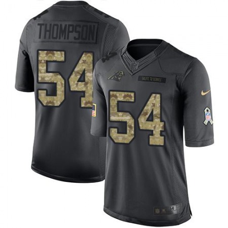 Panthers #54 Shaq Thompson Black Youth Stitched NFL Limited 2016 Salute to Service Jersey