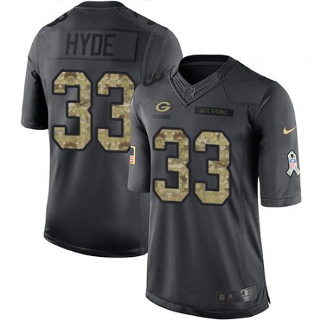 Packers #33 Micah Hyde Black Youth Stitched NFL Limited 2016 Salute to Service Jersey