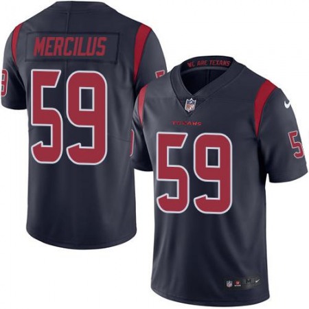 Texans #59 Whitney Mercilus Navy Blue Youth Stitched NFL Limited Rush Jersey