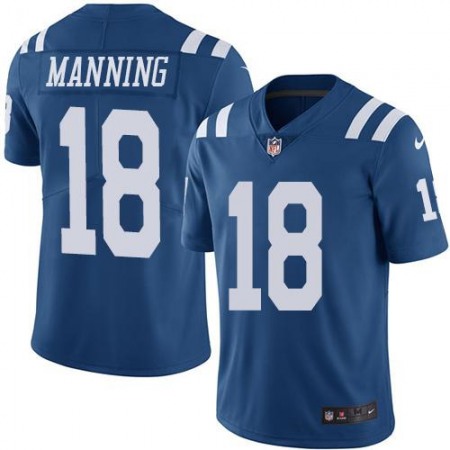 Colts #18 Peyton Manning Royal Blue Youth Stitched NFL Limited Rush Jersey