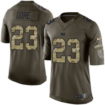 Colts #23 Frank Gore Green Youth Stitched NFL Limited Salute to Service Jersey