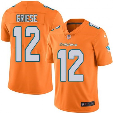 Dolphins #12 Bob Griese Orange Youth Stitched NFL Limited Rush Jersey