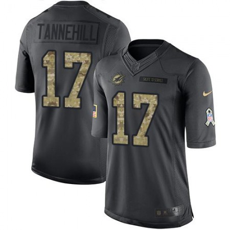 Dolphins #17 Ryan Tannehill Black Youth Stitched NFL Limited 2016 Salute to Service Jersey