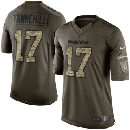 Dolphins #17 Ryan Tannehill Green Youth Stitched NFL Limited Salute to Service Jersey