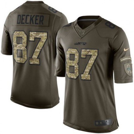 Jets #87 Eric Decker Green Youth Stitched NFL Limited Salute to Service Jersey
