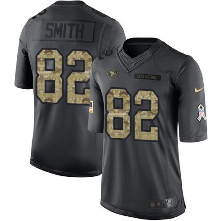 49ers #82 Torrey Smith Black Youth Stitched NFL Limited 2016 Salute to Service Jersey