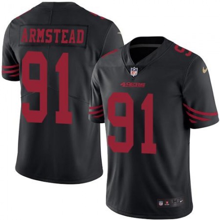 49ers #91 Arik Armstead Black Youth Stitched NFL Limited Rush Jersey