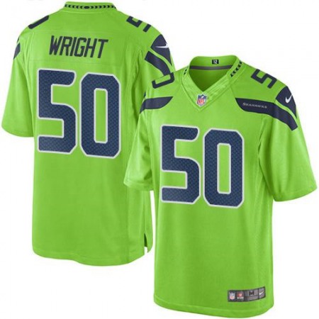 Seahawks #50 K.J. Wright Green Youth Stitched NFL Limited Rush Jersey