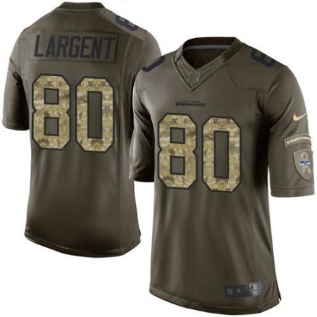Seahawks #80 Steve Largent Green Youth Stitched NFL Limited Salute to Service Jersey