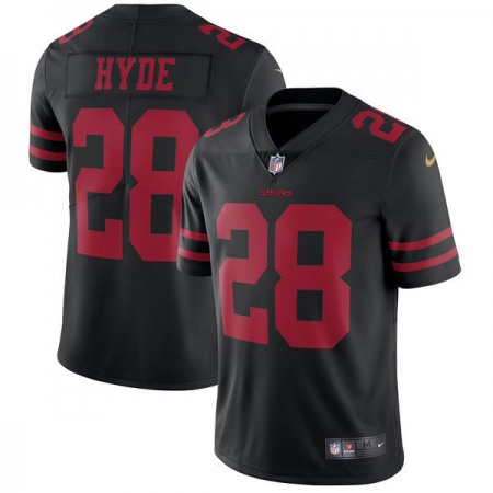 Youth San Francisco 49ers #28 Carlos Hyde Black Vapor Untouchable Limited Stitched NFL Jersey